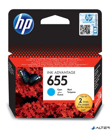 CZ110E Tintapatron Deskjet Ink Advantage 3520 sorozat nyomtatókhoz, HP 655 kék, 600 oldal