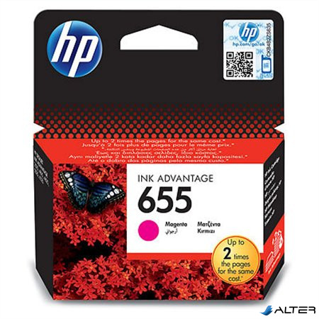CZ111E Tintapatron Deskjet Ink Advantage 3520 sor nyomtatókhoz, HP 655 vörös, 600 oldal