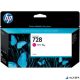 F9J66A Tintapatron DesignJet T730, T830 nyomtatókhoz, HP 728, magenta, 130 ml