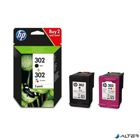 X4D37AE Tintapatron multipack DeskJet 2130 nyomtatóhoz, HP 302, fekete, színes, 190+165 oldal