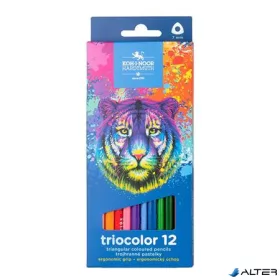   Színes ceruza készlet, háromszögletű, KOH-I-NOOR "Tigris 3132/12", 12 különböző szín