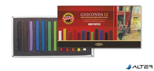 Pasztellkréta, kemény, KOH-I-NOOR "Gioconda 8112/6", 12 különböző szín