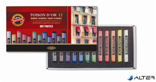 Porpasztell-kréta, puha, KOH-I-NOOR "Toison 8512/12", 12 különböző szín