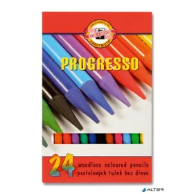   Színes ceruza készlet, henger alakú, famentes, KOH-I-NOOR "Progresso 8758/24", 24 különböző szín