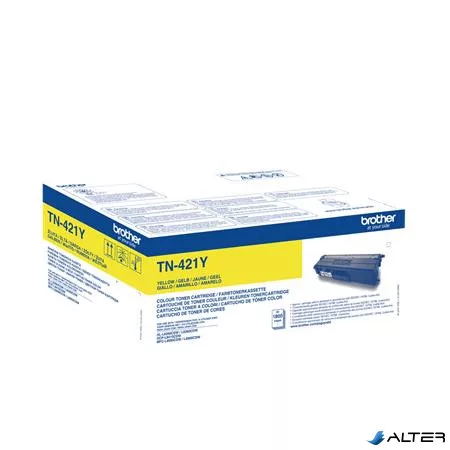 TN421Y Lézertoner HL-L8260, DCP-L8410, MFC-L8690, L8900 nyomtatókhoz, BROTHER sárga, 1,8k