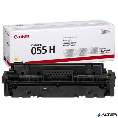 CRG-055H Lézertoner i-Sensys LPB663, 664, MF742, 744, 746 nyomtatókhoz, CANON, sárga, 5,9k