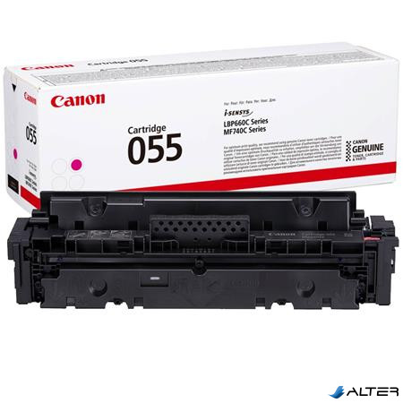 CRG-055 Lézertoner i-Sensys LPB663, 664, MF742, 744, 746 nyomtatókhoz, CANON, magenta, 2,1k