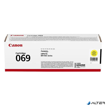 CRG-069 Lézertoner, i-SENSYS LBP 673Cdw nyomtatóhoz, CANON, sárga, 1,9k