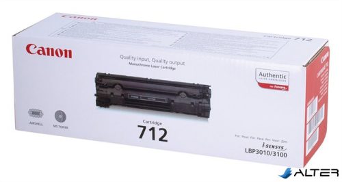 CRG-712 Lézertoner i-SENSYS LBP 3010, 3100 nyomtatókhoz, CANON, fekete, 1,5k