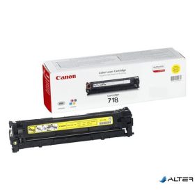 CRG-718Y Lézertoner i-SENSYS LBP 7200CDN, MF 8330, 8350CDN nyomtatókhoz, CANON sárga, 2,9k