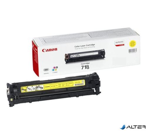 CRG-718Y Lézertoner i-SENSYS LBP 7200CDN, MF 8330, 8350CDN nyomtatókhoz, CANON sárga, 2,9k