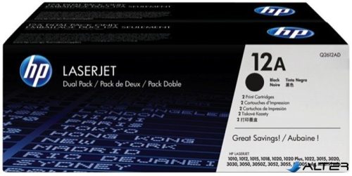 Q2612AD Lézertoner LaserJet 1010, 1015, 1018 nyomtatókhoz, HP fekete, 2*2k