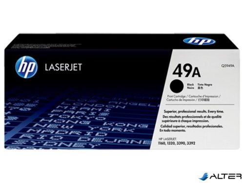 Q5949A Lézertoner LaserJet 1160, 1320, 3390 nyomtatókhoz, HP 49A, fekete, 2,5k