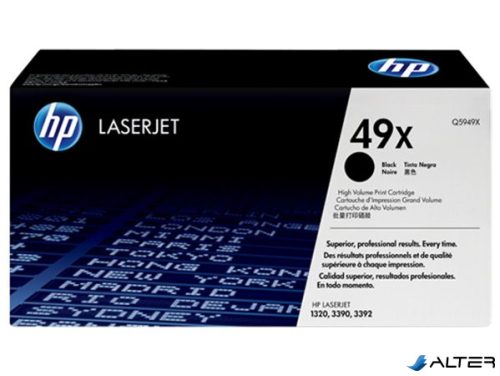 Q5949X Lézertoner LaserJet 1320, 3390, 3392 nyomtatókhoz, HP fekete, 6k