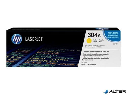 CC532A Lézertoner ColorLaserJet CM2320fxi, 2320n nyomtatókhoz, HP 304A sárga, 2,8k