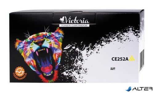 CE252A Lézertoner ColorLaserJet CM3530, CP3525 nyomtatókhoz, VICTORIA TECHNOLOGY 504A, sárga, 7k