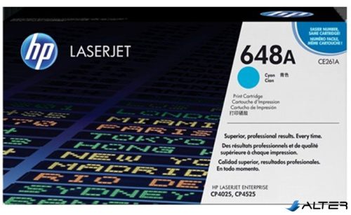 CE261A Lézertoner ColorLaserJet CP4525 nyomtatóhoz, HP 648A kék, 11k