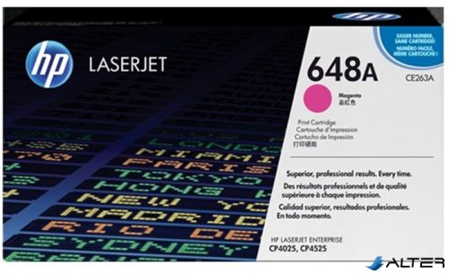 CE263A Lézertoner ColorLaserJet CP4525 nyomtatóhoz, HP 648A, magenta, 11k