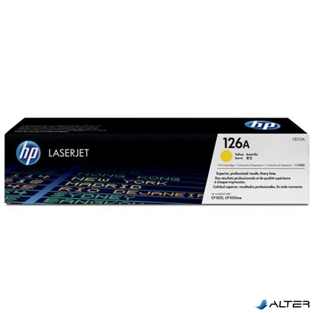 CE312A Lézertoner ColorLaserJet Pro CP1025 nyomtatóhoz, HP 126A sárga, 1k