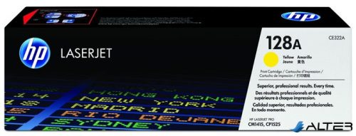 CE322A Lézertoner Color LaserJet Pro CM1415, CP1525N nyomtatókhoz, HP 128A sárga, 1,3K