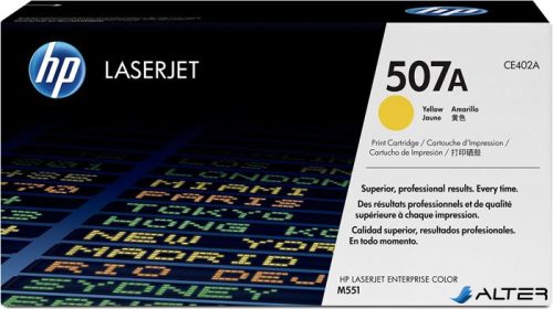CE402A Lézertoner LaserJet M551 nyomtatóhoz, HP 507A, sárga, 6k