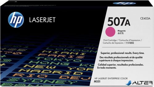 CE403A Lézertoner LaserJet M551 nyomtatóhoz, HP 507A, magenta, 6k
