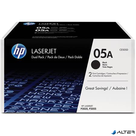 CE505D Lézertoner LaserJet P2035, P2055 nyomtatókhoz, HP 05A, fekete, 2*2,3k