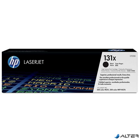 CF210X Lézertoner LaserJet Pro 200 M276N nyomtatóhoz, HP 131X, fekete, 2,4k