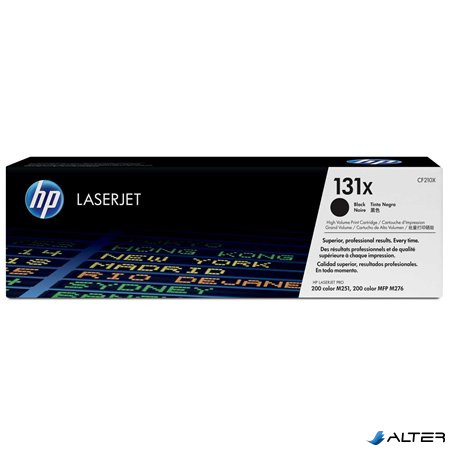 CF210X Lézertoner LaserJet Pro 200 M276N nyomtatóhoz, HP 131X, fekete, 2,4k