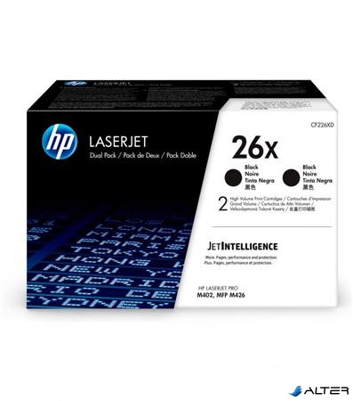 CF226XD Lézertoner LaserJet Pro M402, 426 nyomtatókhoz, HP 26X, fekete, 2*9k