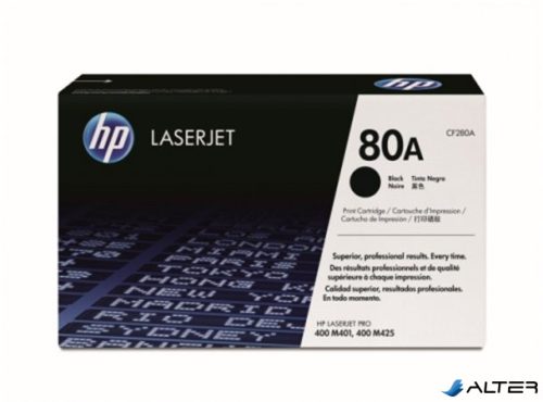 CF280A Lézertoner LaserJet Pro 400 M401 sorozat, M425 nyomtatókhoz, HP 80A, fekete, 2,7k
