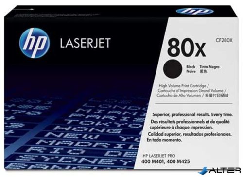 CF280X Lézertoner LaserJet Pro 400 M401 sorozat, M425 nyomtatókhoz, HP fekete, 6,9k