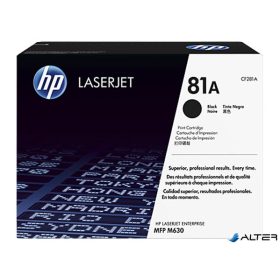   CF281A Lézertoner LaserJet Enterprise M604n, MFP M630f nyomtatókhoz, HP 81A, fekete, 10,5k