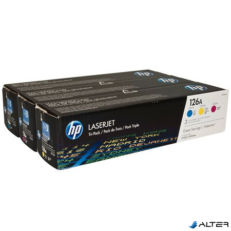CF341A Lézertoner multipack ColorLaserJet Pro CP1025 nyomtatóhoz, HP 126A c+m+y, 3*1k