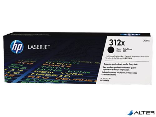 CF380X Lézertoner Color LaserJet Pro MFP M476 nyomtatóhoz, HP 312X fekete, 4,4k