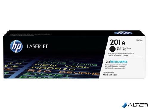 CF400A Lézertoner Color LaserJet Pro M252,M277 nyomtatóhoz, HP 201A fekete 1,5k
