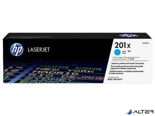 CF401X Lézertoner Color LaserJet Pro M252,M277 nyomtatóhoz, HP 201X, cián, 2,3k