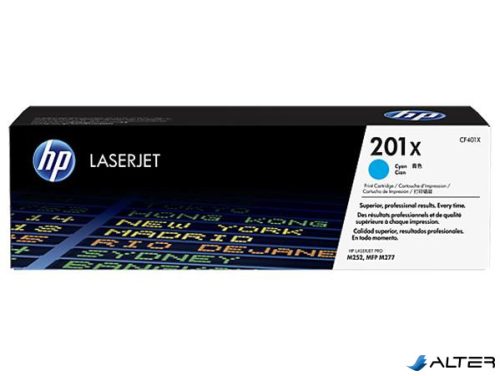 CF401X Lézertoner Color LaserJet Pro M252,M277 nyomtatóhoz, HP 201X, cián, 2,3k