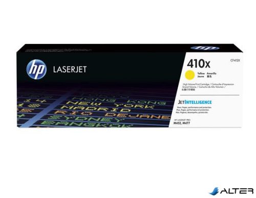 CF412X Lézertoner ColorlaserJet M452/477 nyomtatókhoz, HP, sárga, 5k