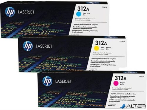 CF440AM Lézertoner multipack LaserJet M476 nyomtatóhoz, HP 312A c+m+y, 3*2,7k
