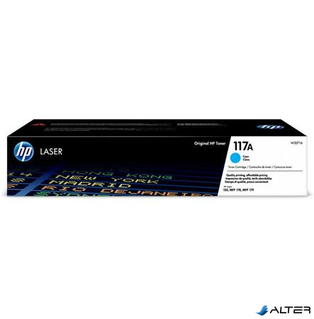 W2071A Lézertoner Color Laser 150, MFP178, MFP179 nyomtatókhoz, HP 117A, cián, 0,7k