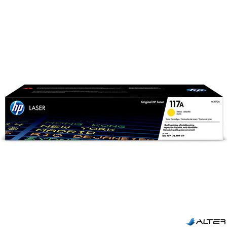 W2072A Lézertoner Color Laser 150, MFP178, MFP179 nyomtatókhoz, HP 117A, sárga, 0,7k