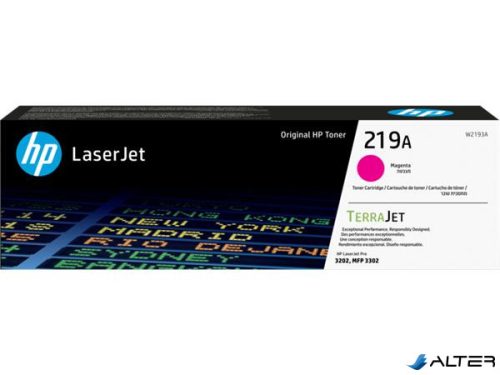 W2193A Lézertoner LaserJet Pro 3202 nyomtatóhoz, HP219A, magenta, 1,2k