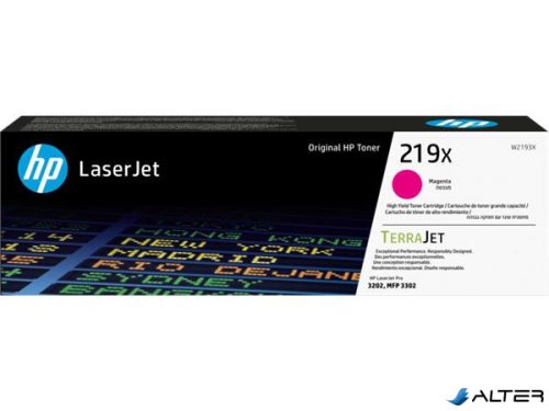 W2193X Lézertoner LaserJet Pro 3202 nyomtatóhoz, HP219X, magenta, 2,5k