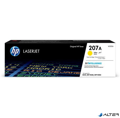 W2212A Lézertoner Color LaserJet Pro M182N, M183FW nyomtatókhoz, HP 207A, sárga, 1,25k