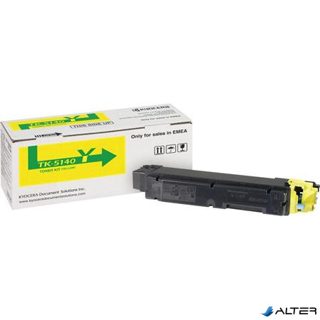TK5140Y Lézertoner P6130cdn, M6030cdn, M6530cdn nyomtatókhoz, KYOCERA sárga, 5k