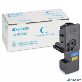 TK5220C Lézertoner P5021cdn, P5021cdw, M5521cdn, M5521cdw nyomtatókhoz, KYOCERA kék 1,2k