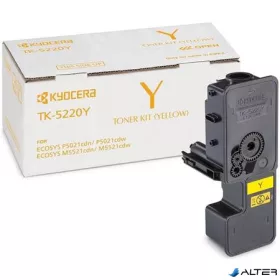 TK5220Y Lézertoner P5021cdn, P5021cdw, M5521cdn, M5521cdw nyomtatókhoz, KYOCERA sárga 1,2k