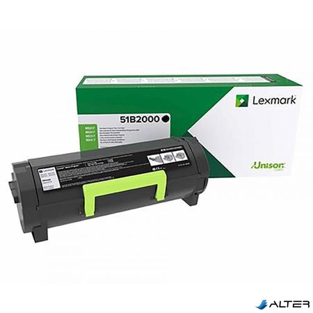 51B2000 Lézertoner MS/317/417/517/617 nyomtatókhoz, LEXMARK, fekete, 2,5k (return)