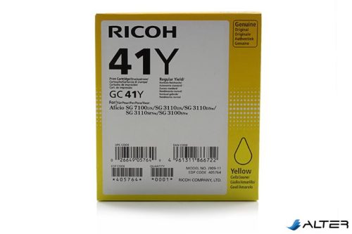 405764 Gélpatron SG 3100SNw, SG 7100DN nyomtatókhoz, RICOH Type GC41Y, sárga, 2,2k